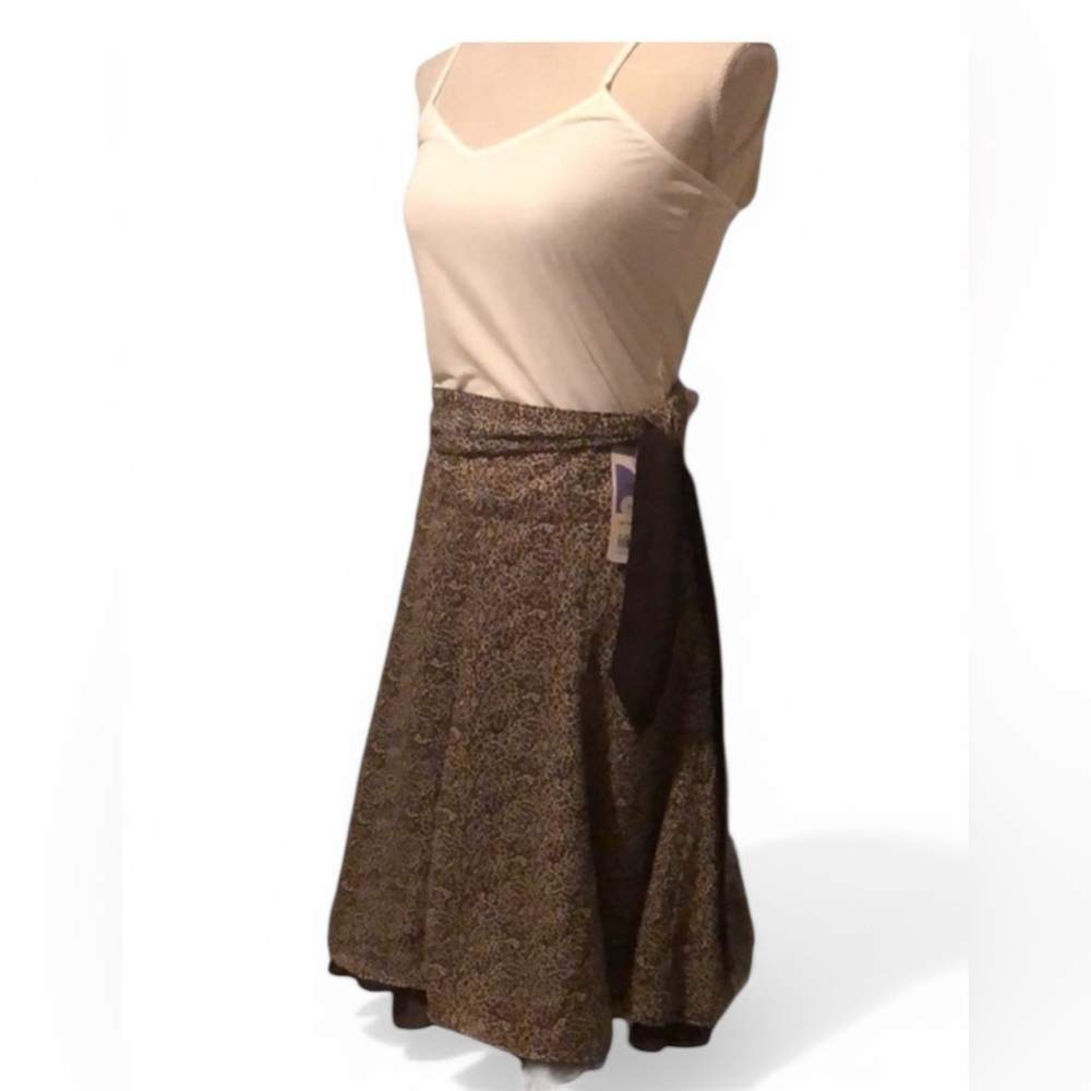 Animal print skirt by Egoshego. Tan/black. Med.